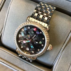 Michele Women’s CSX36 Mosaic Black Diamond Watch